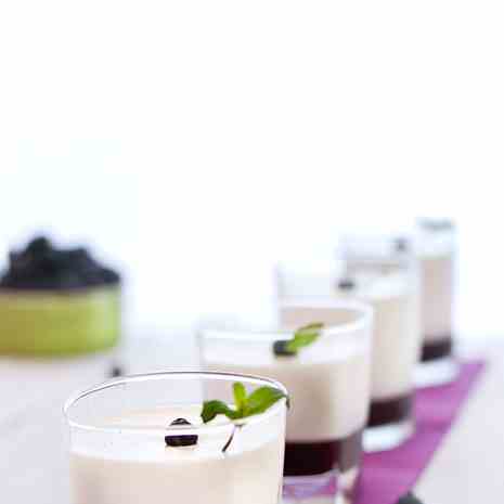 Panna cotta with blueberry jam