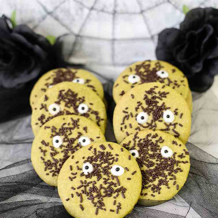 Matcha Spooky Halloween Cookies