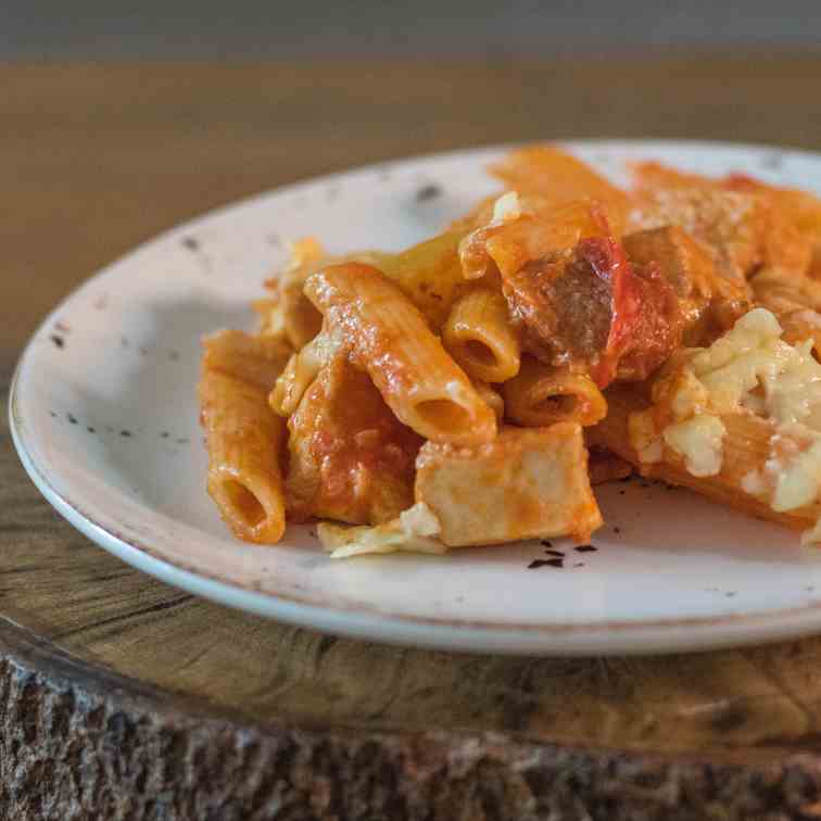 Chicken and Chorizo Pasta Bake