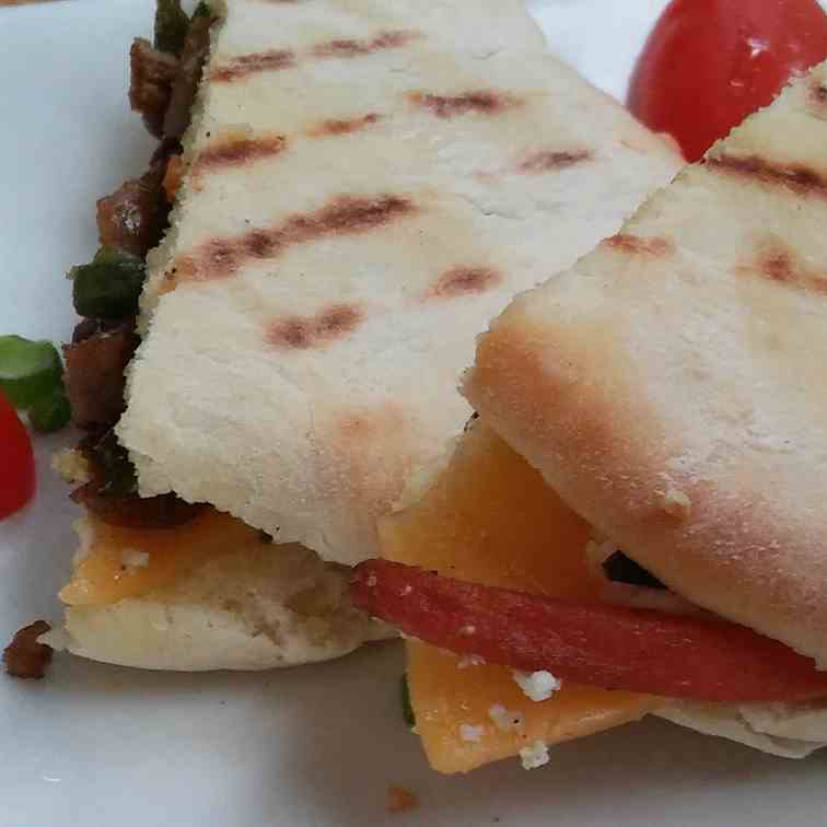 Stir fried Vegetables in Homemade Pita Bre