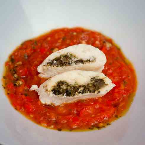 Cod and spinach roulades