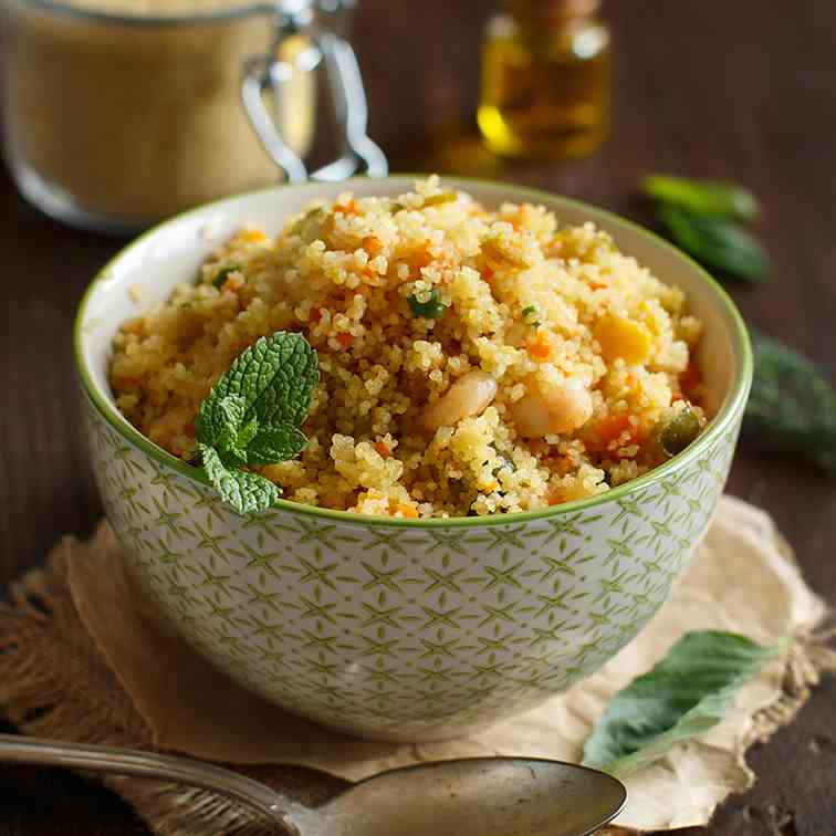 CousCous with vegetables and shrimps recip