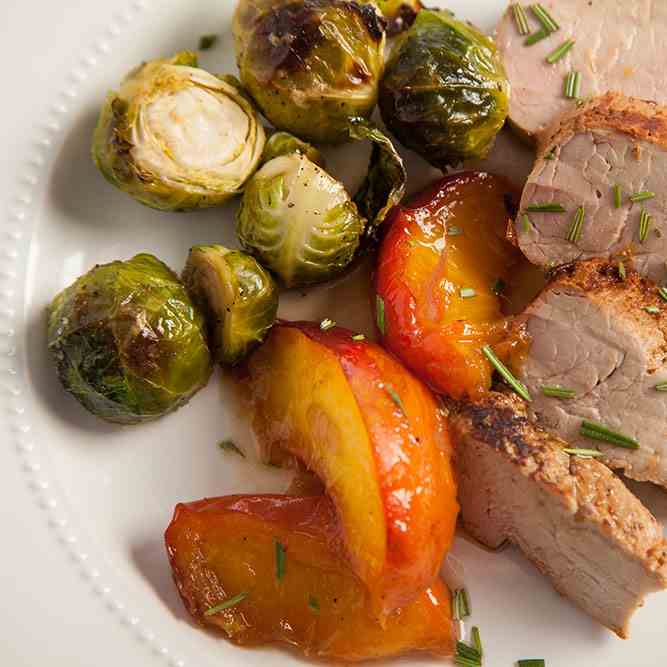 Pork Tenderloin with Sweet - Sour Peaches