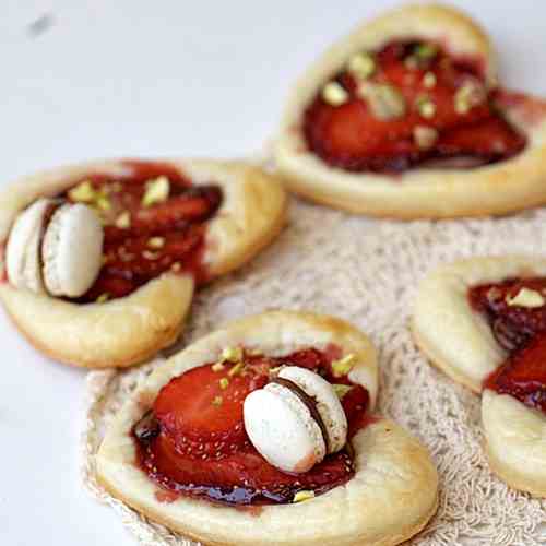 Nutella Strawberry Puff Pastry Hearts