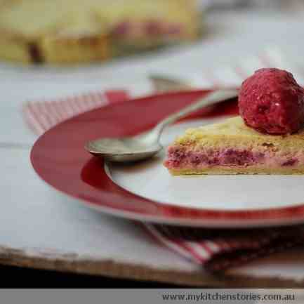 Raspberry Mascarpone Tart, Cointreau Ice