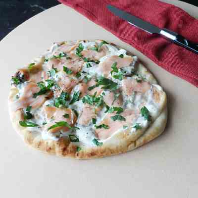 Herbed Cheese and Smoked Salmon Flatbread