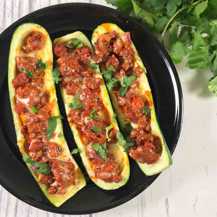 Keto Zucchini Boats with Chorizo