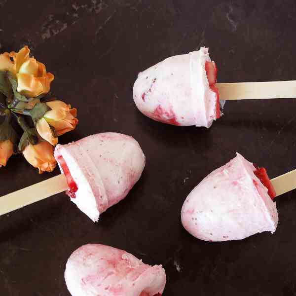 Strawberry Yogurt Popsicles