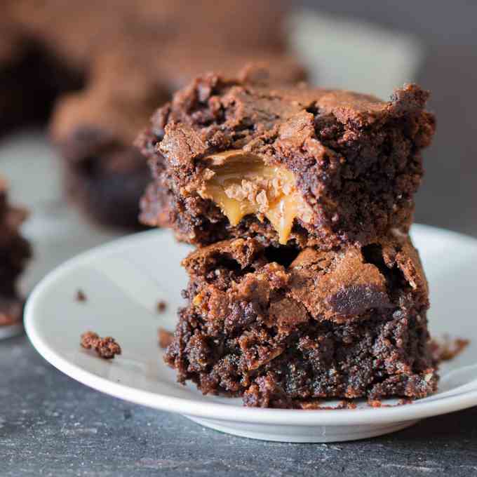 Gooey Chocolate Caramel Brownies