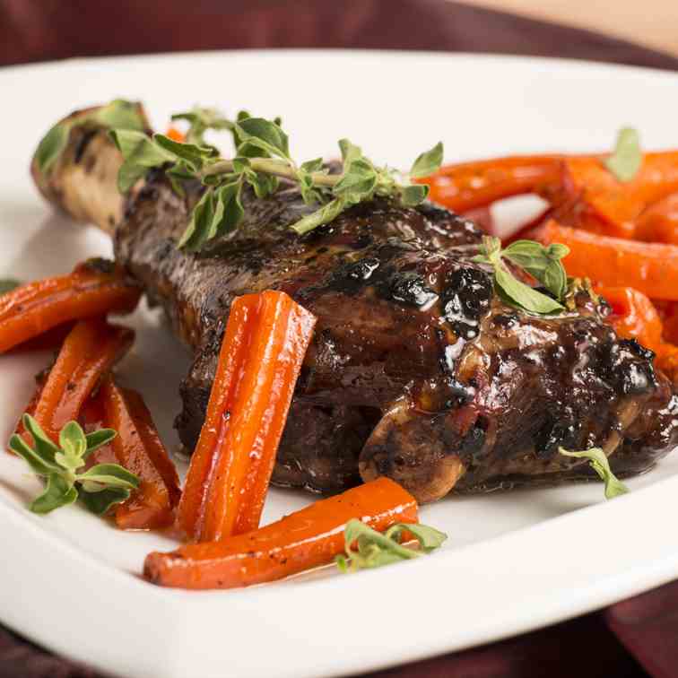 Honey Roasted Lamb Shanks with Caramelized