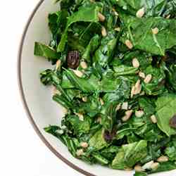 Collards with Sunflower Seeds & Raisins