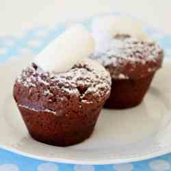 Chocolate muffins  with marshmallow