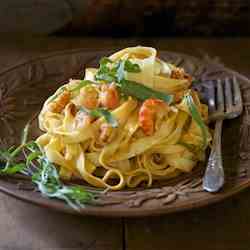 Creamy Herb Sauce with Homemade Fettucini