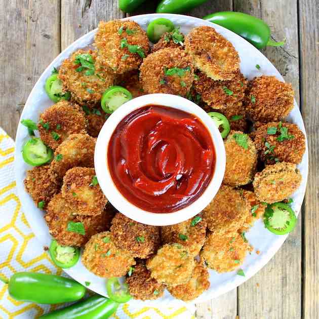 Fried Pickles with Sriracha Ketchup