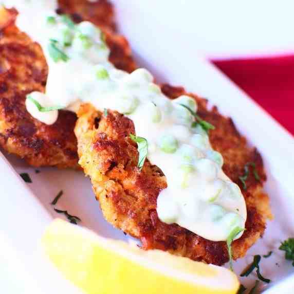 Salmon Patties in Dijon Cream Sauce