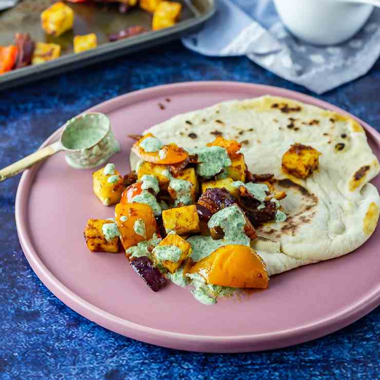 Chilli Paneer Tray Bake with Coriander