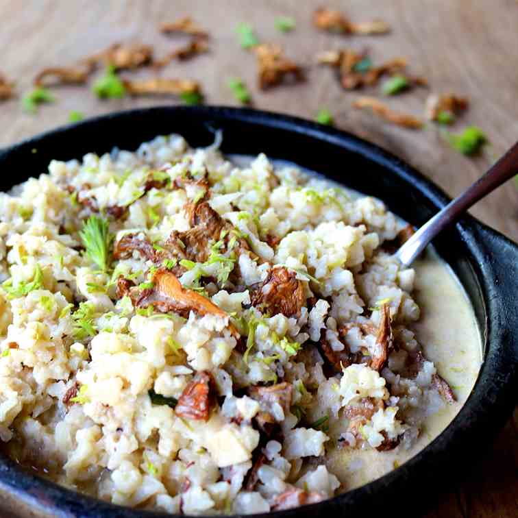 Forest Risotto with Cauliflower Rice