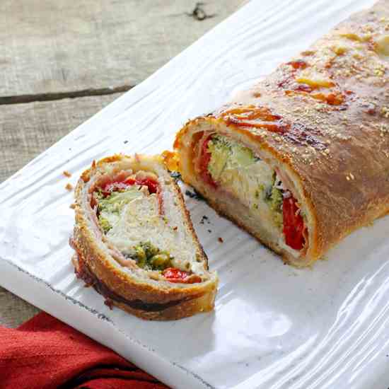 Roasted Red Pepper Stromboli