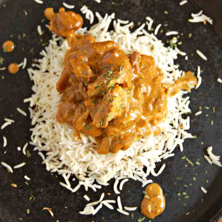 Indian Butter Chicken and Spiced Rice