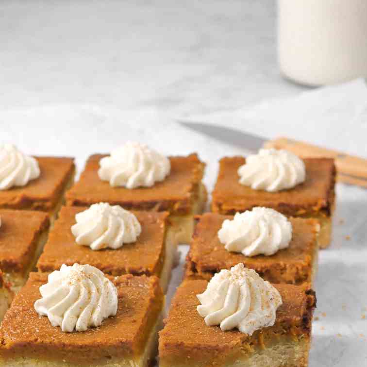 Pumpkin Pie Bars with Shortbread Crust