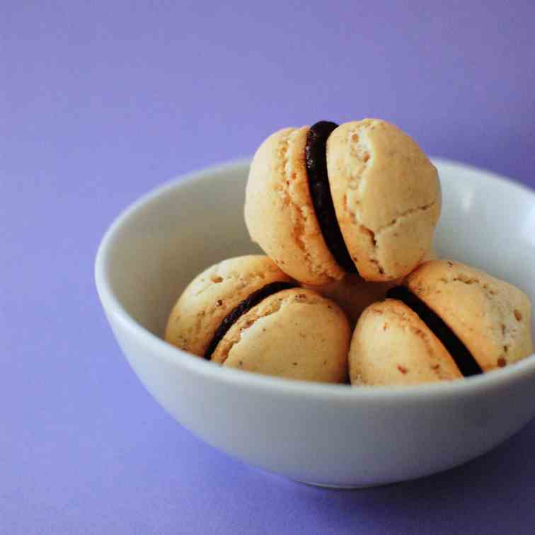 Hazelnut Macarons with Chocolate Ganache