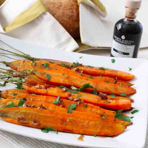 Carrots roasted in balsamic vinegar