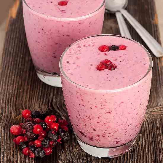 Forest Fruit and Banana Milkshake