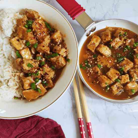 Vegan orange tofu