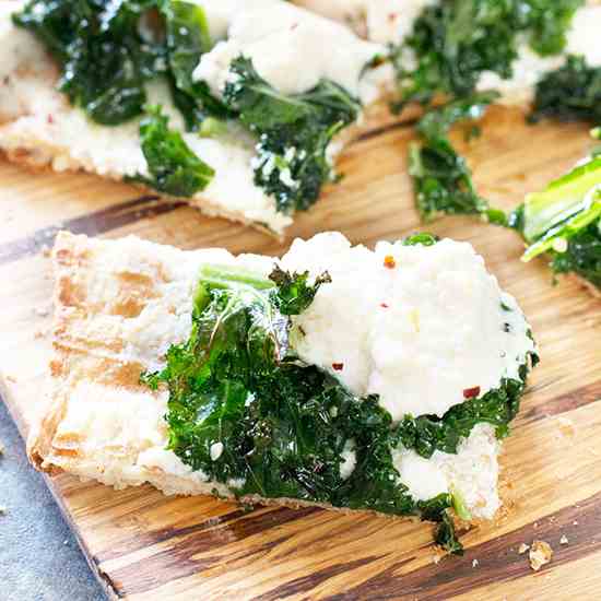 Grilled Lemon Kale Ricotta Flatbread