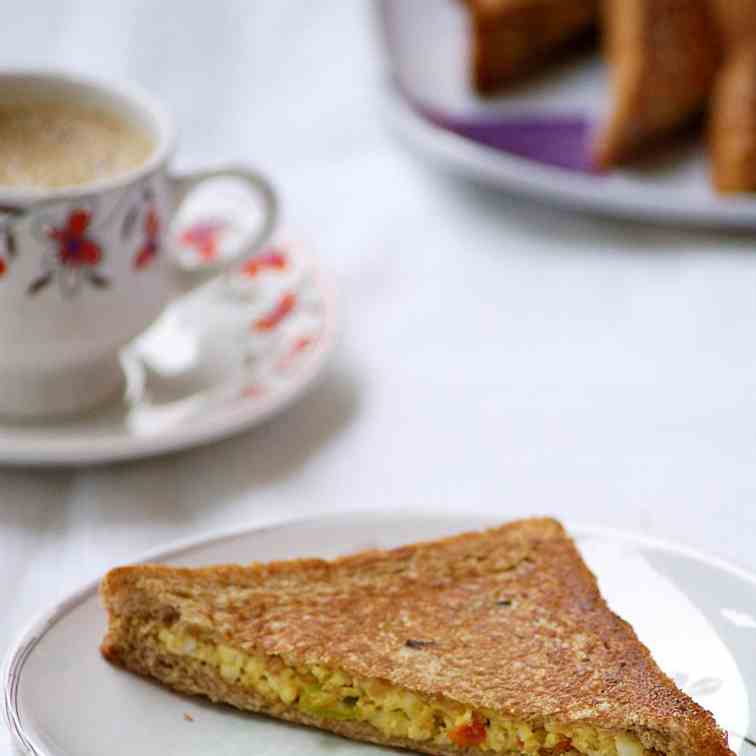 Paneer Bhurji Toast Sandwich