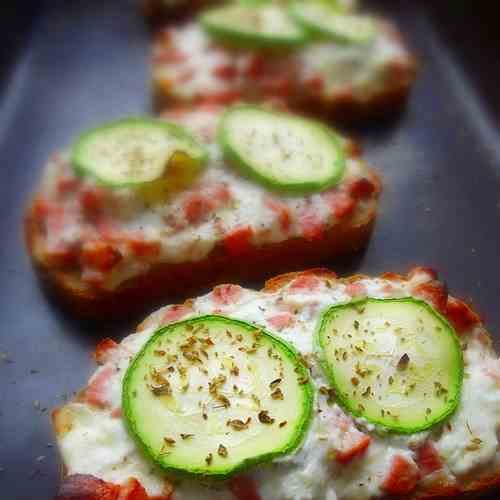Baked sandwiches with cheese and zucchini