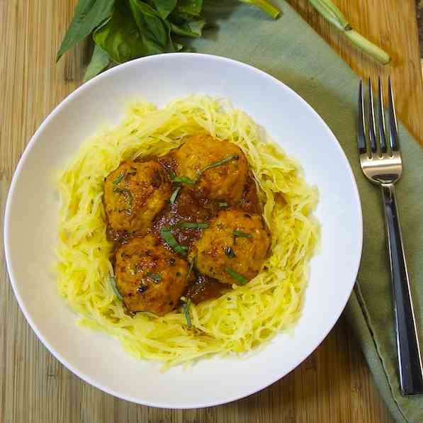 Spaghetti squash and meatballs