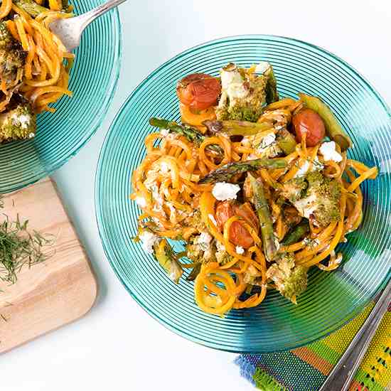 Roasted Spring Vegetables with Noodles