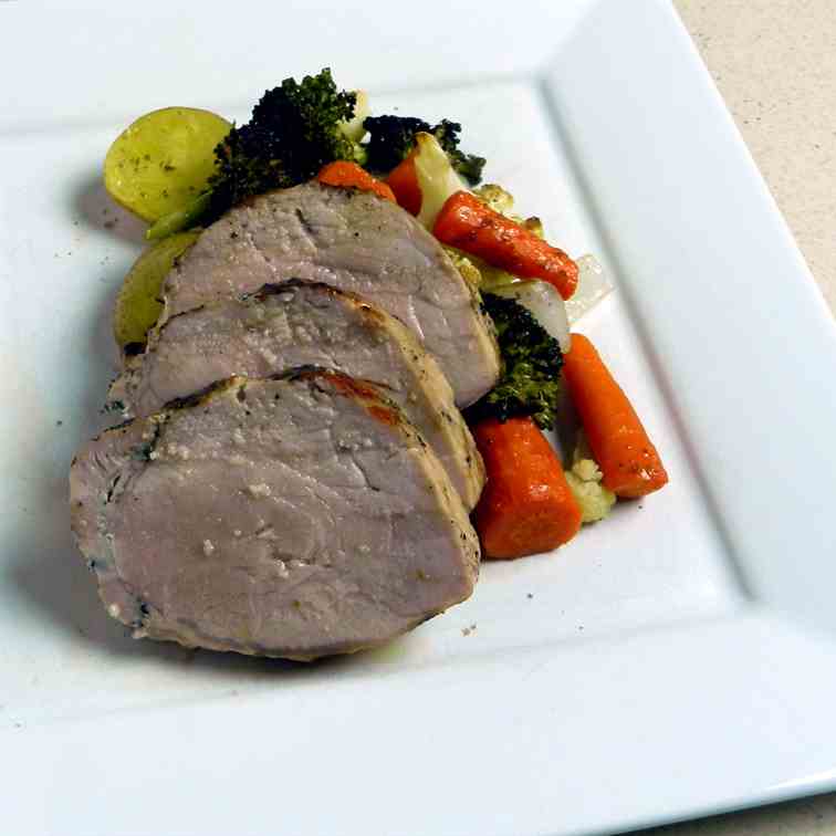 Griled Pork Loin and Roasted Veggies