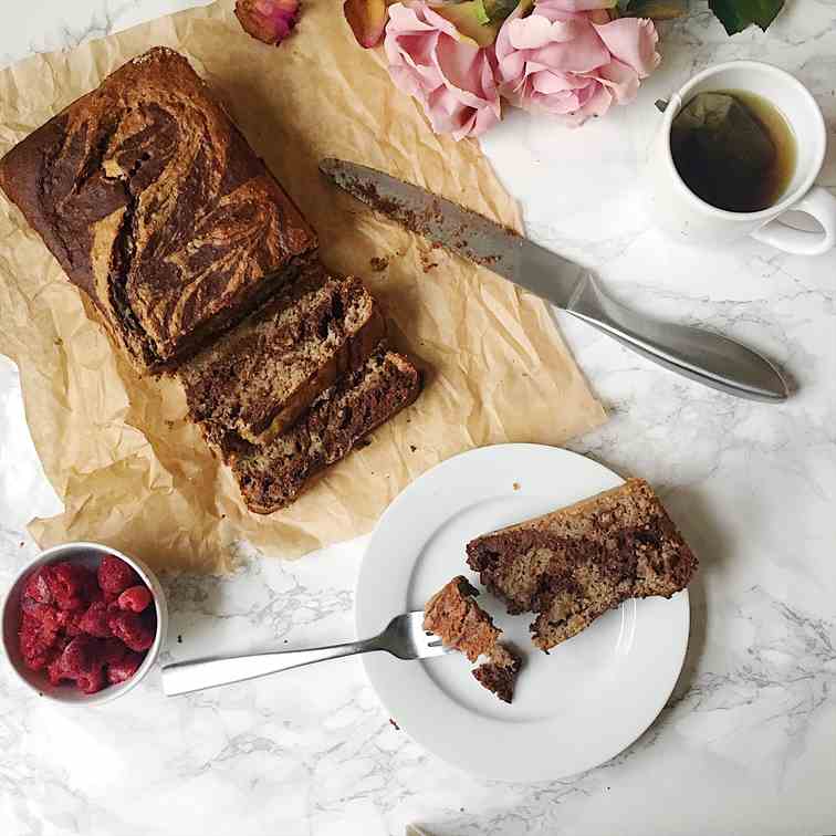 Healthy Marble Swirl Banana Bread 