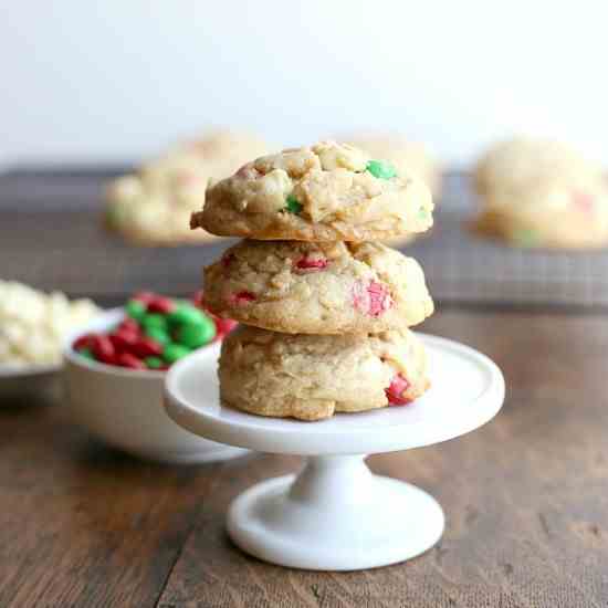 White Chocolate M-M Cookies