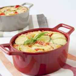 Tomatoes and courgettes clafoutis