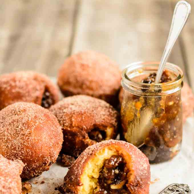 brioche mincemeat doughnuts