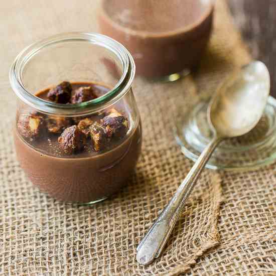 Nutella Panna Cotta with Candied Walnuts