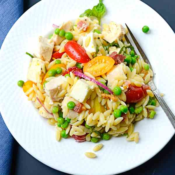 lemony chicken and orzo salad