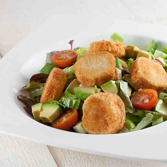 Fried goat cheese salad