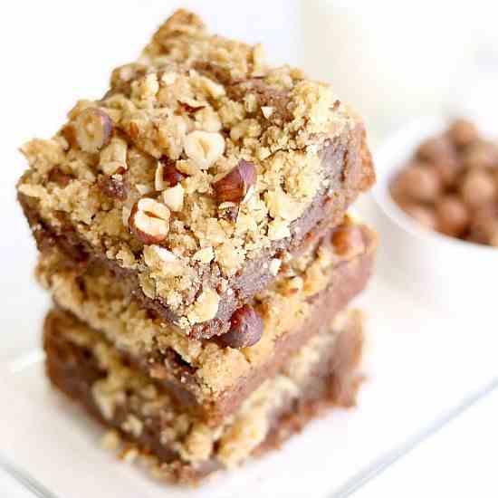 Hazelnut Crumble Brownies