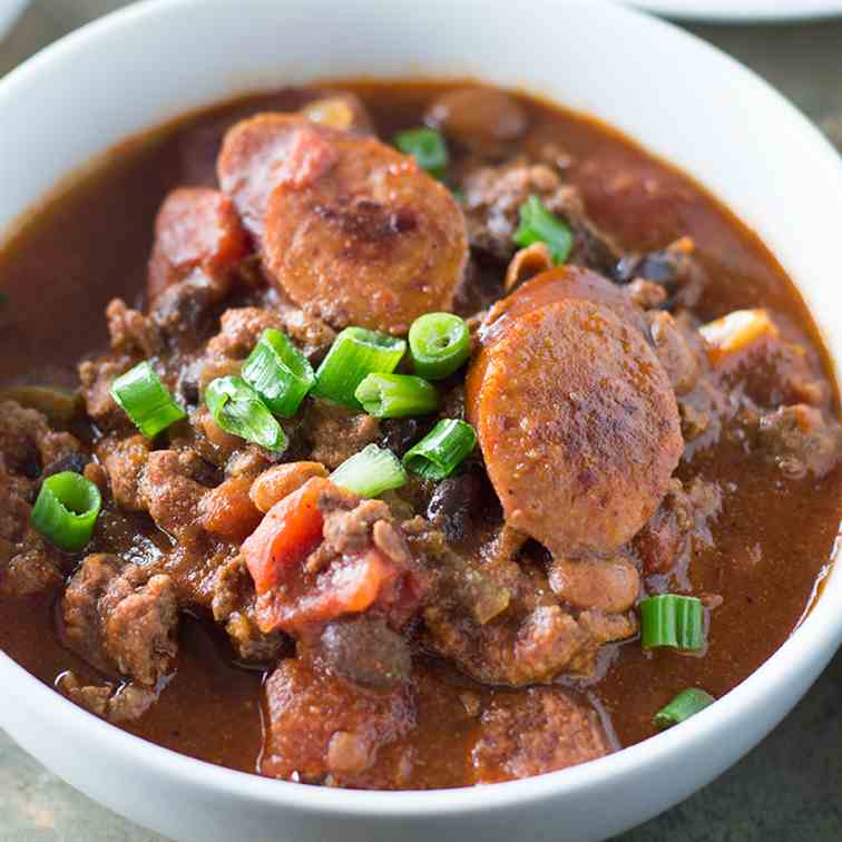 Spicy Black Bean and Sausage Chili 