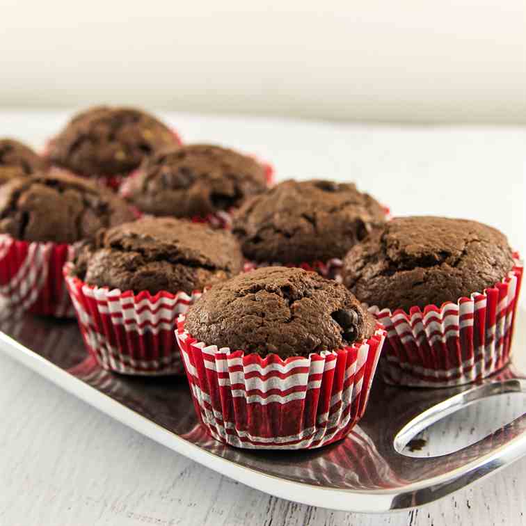 Chocolate Chocolate Chip Muffins