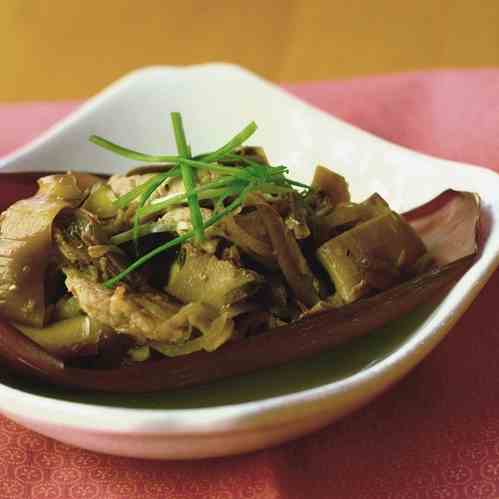 Stir Fry Banana Blossoms and Pork