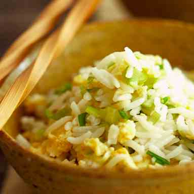 Fried Egg Rice With Spring Onions