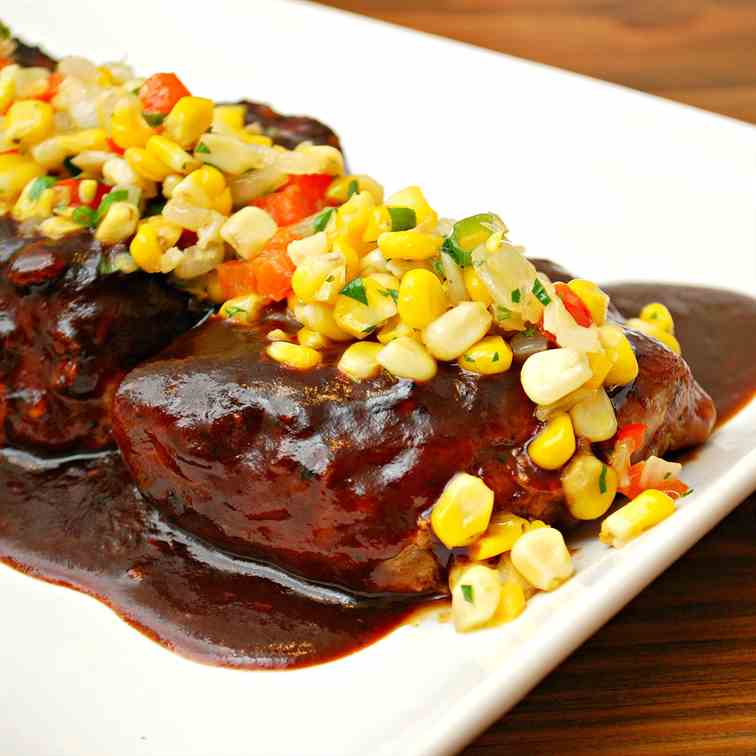 BBQ Pork Chops with Corn Relish