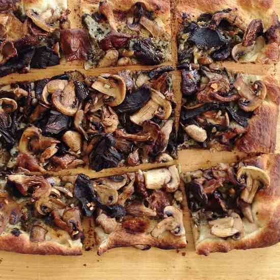 Four-Mushroom Pesto Pizza