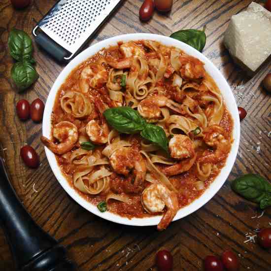 Rose Shrimp Fettuccine