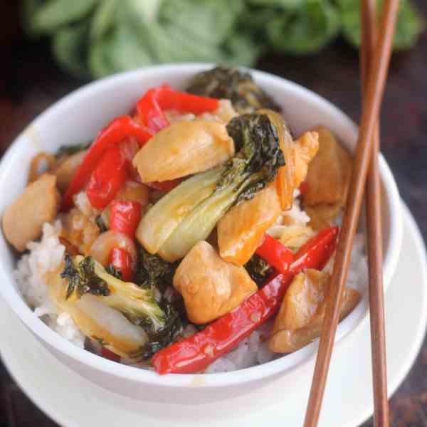 Orange Chicken with Baby Bok Choy